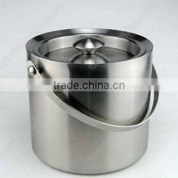 double wall stainless steel ice bucket cooler with lid