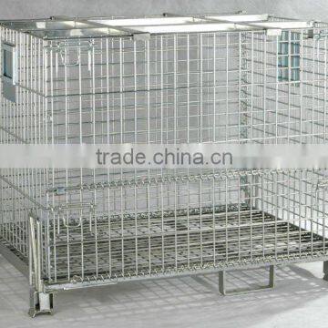 stackable wire container/foldable wire basket/wire cage
