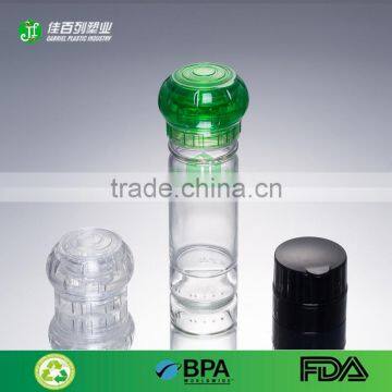 factory wholesaler food grade 80ml 90ml 100ml 3oz round shape pet clear empty bottle with fresh liner mini plastic spice grinder