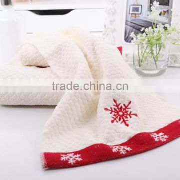 cotton embroidery snowflake bath towel set