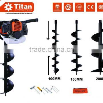 Petrol 52cc earth auger 3HPGround Drill with 3 Bits + Extension with CE,GS,EUII certificate