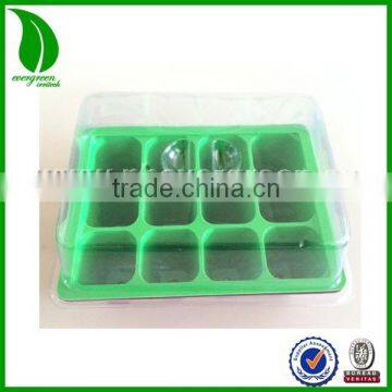 Superior quality colorful 12 cells plastic seed stater tray with base and lid