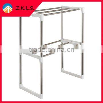 Scalable 2 Tier Kitchen Microwave Oven Storage Hanger Rack photo-5