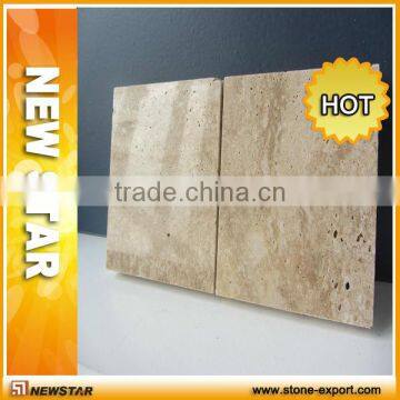 unfilled beige travertine tile