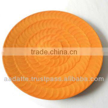 Aluminium Charger Plate, Service Plate, Larger Decorative Plate-Orange Enamle Finish