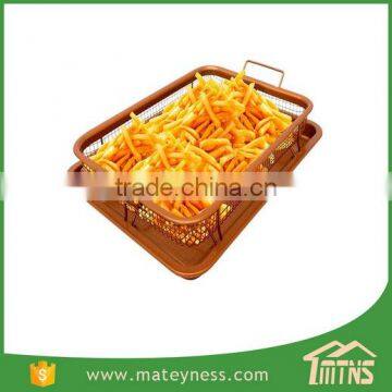 Air Fry Pan Set Gotham Steel Crispy Tray Copper Crisper photo-5