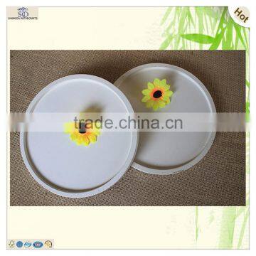 Round White Painted Mdf Wood Office Inkstone Inkslab photo-4