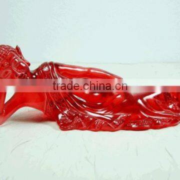 Southeast Asia Transparent Resin Sleeping Buddha Figurine photo-2