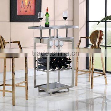 B133G luxury stainless steel bar furniture bar table and bar chair