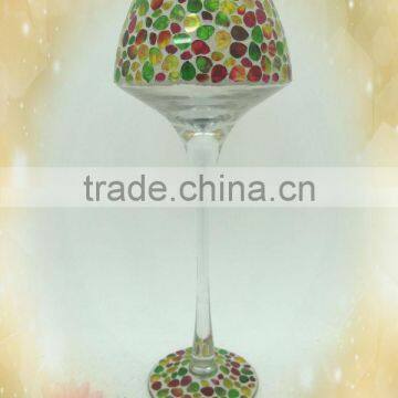 Personalized Lamp Shape Multi-colored Mosaic Unique Handmade Cheap Wholesale Glass Vase photo-2