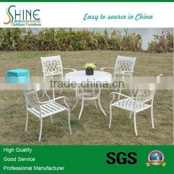 casting aluminum outdoor high back dining chairs with table SCAF027