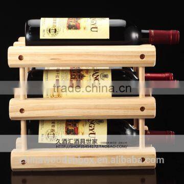 Fashion Supermarket Display Wine Rack Wholesale Unique Convenient Removable Pine Wood Wine Rack