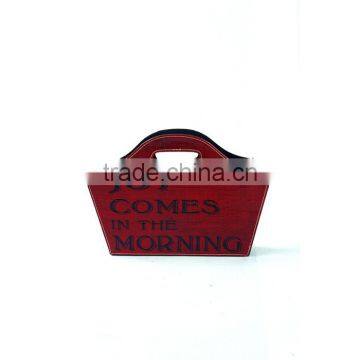 Leatherette Storage Basket Gift Basket With Handles,Red photo-2