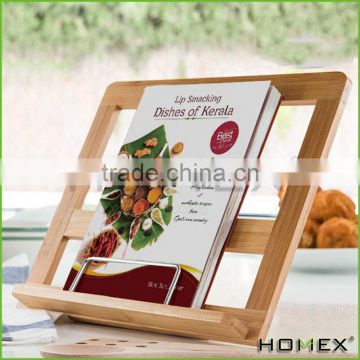 Bamboo height adjustable book stand /tablet stand/cookbook stand Homex-BSCI