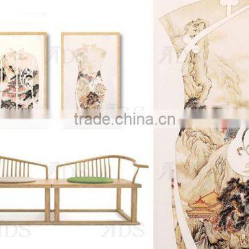 Framed Handmade Woman Figure Oil Group Painting photo-2