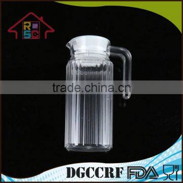 Plastic Jug With Lid For Water Juice Pouring, Plastic Pitcher With Strip Design photo-4