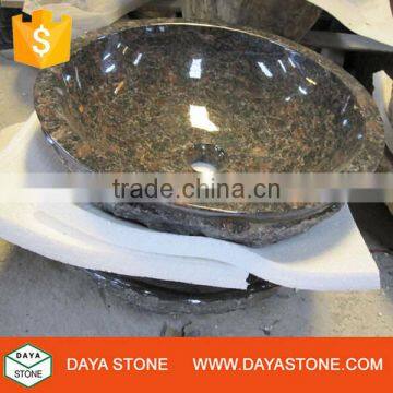 Tan brown granite stone basin