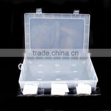 35x22cm PP 28 Slots Rectangular Clear Plastic Adjustable Grids Jewelry Storage Box photo-3