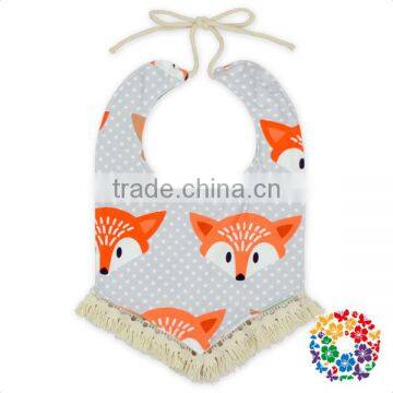 Wholesale Boutique Adult Bib Fox Pattern Adjustable Polyester Fancy Baby Bibs