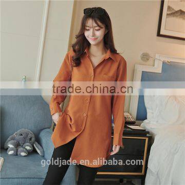 2017 New Tops Ladies Long Sleeve Woman Chiffon Fashion Ladies Blouse photo-2