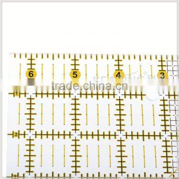 Kearing Yellow Durable 3mm Acrylic 6.5 ''*6.5 '' Inch Square Grid Quilting Patchwork Ruler for Dressmaking Handicraft #KPR65D photo-4