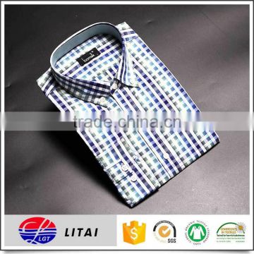 wrinkle free bamboo fabric, plaid formal shirts for men