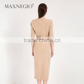 Nice Design High Quality Guangzhou Women Clothes Manufacturer Elegant Latest Fashion Casual Dress Designs 2016 photo-2