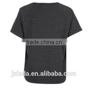 Terry Plain Short Sleeves Sweatshirt T-shirt Ladies Wholesale photo-2