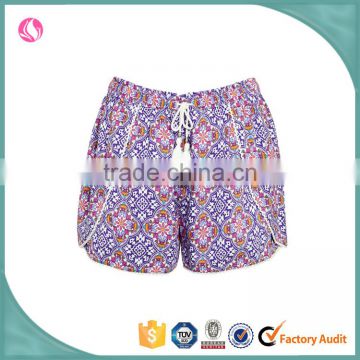 Custom girl wholesale floral print women beach shorts, board shorts swim shorts