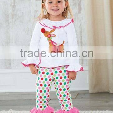 Kids Christmas Outfit Girls Ruffle New Years Clothes Sets Boutique