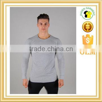 custom gym wear t shirt long sleeve crew neck t shirt wholesale