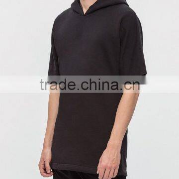 2017 Custom Men's Black Plain Short Sleeve Hoodie photo-2