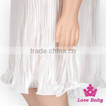 Wholesale Children Summer Boutique Clothing Plain White Sleeveless Chevron Bouffancy Blank Sequin Modern Baby Girls Dress photo-5