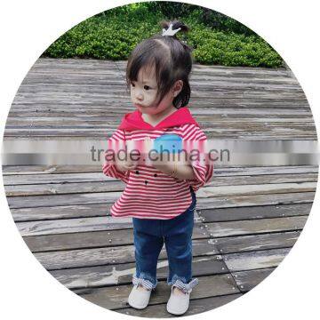 S17659A Autumn Girls Jeans Casual Elastic Waist Smiling Face Girls Jeans photo-6