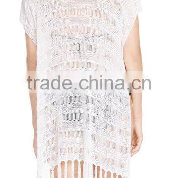 EY0011A Cutting for Ladies Blouse Knit Short Sleeve Beach Lady Blouse photo-3