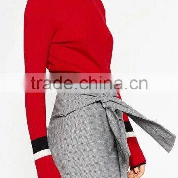 EY0854S Custom Long Sleeve V-Neck Stripe Knitted Pullover Sweater photo-2