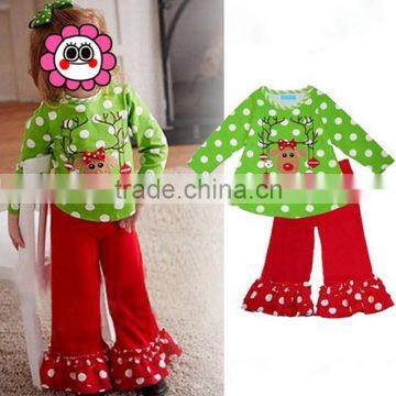 Factory wholesale green Christmas girl Christmas green fawn set girl Christmas green fawn set