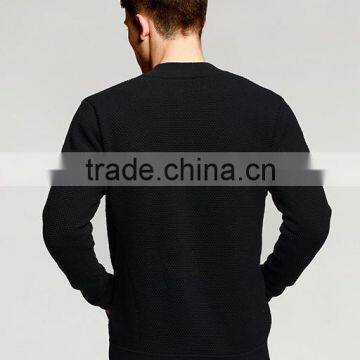 2017 Popular Black no Patten Simple Cool Men's Cardigan Sweater With Zipper photo-4