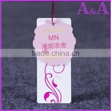 Custom High Quality Garment Paper Hang Tag With Flower Silk Ribbon photo-6