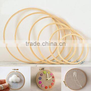 Wholesale Cross Stitch Supplies Sewing Tools Circle Round Natural Bamboo Embroidery Hoops