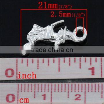 Silver Plated Halloween Ornaments Charm Pendants Witch Flying On Broom photo-3