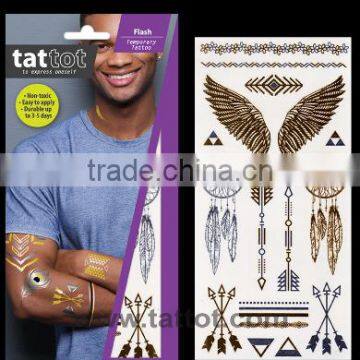 Flash Adult Temporary Tattoo multi color metal body tattoos sticker