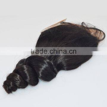 7A Full Lace Frontal Brazilian Virgin Hair Loose Wave 13X4 Brazilian Hair Closure Lace Frontal With Bleached Knots photo-2