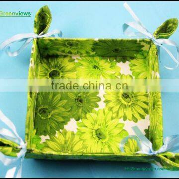 Vegetable Fruit Foldable Polyester Washing Basket Draining Strainer Basket Colorful Paper String Storage Basket Box photo-6