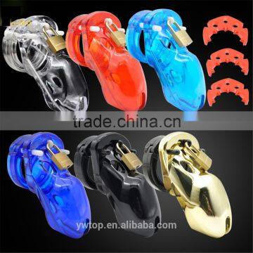 Latest Design Plastic Male Sex Bondage Toys Chastity Device Cock Cage Penis Rings