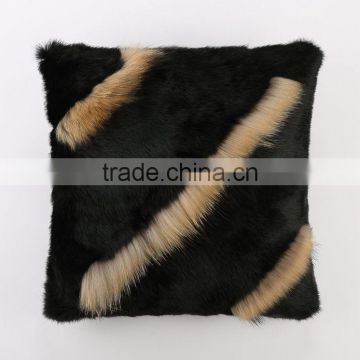 YR346 Real Rabbit And Raccoon Fur Sofa Pillow Case Cover Customized Made