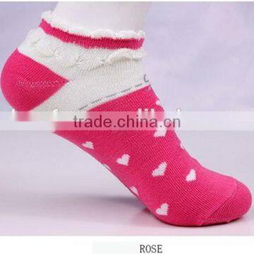 100%cotton Pretty Lace Love Heart Pattern Women Socks photo-4