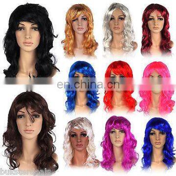 Multiple colors wave synthetic wig for party wholesale FW2018