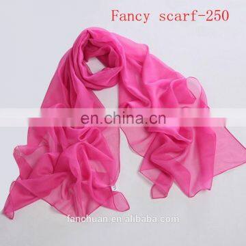 Chiffon Plain Muslim Yellow Scarf
