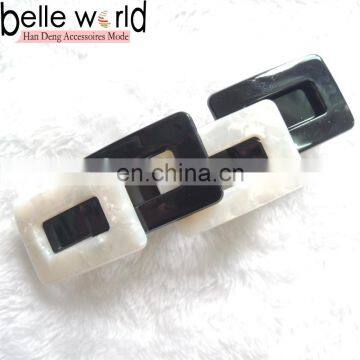 Classic geometry black white acetate hair clip accessories